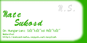 mate sukosd business card